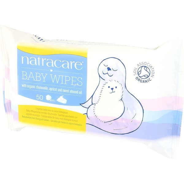 Natracare Organic Cotton Baby Wipes, 50 Count (Pack of 4)
