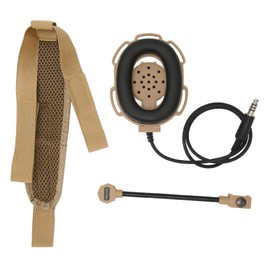 Walkie Talkie Single Side Headset with Mic 150Hz‑500Hz 7.1mm Plug High Sensitivity 2 Way Radio Unilateral Headphones Brown