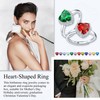 Suplight October Birthstone Ring Sterling Silver Crystal Heart Ring Engagement