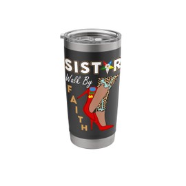OES SiStar Leopard Walk By Faith Eastern Star Thanksgiving Stainless Steel Insulated Tumbler
