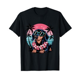 Dachshund Sunset Hawaii Summer Style T-Shirt