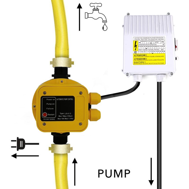 ZYIY Well Pump Control Box,Submersible Pump Parts Switch Controller Box