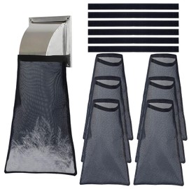 6 Pieces Dryer Lint Catcher, Lint Catcher for Dryer, Dryer Vent Lint Catcher for Outdoor, Lint Vent Trap Bag for Dryer Vent, Ducts, and Outside Vent Covers (Black)