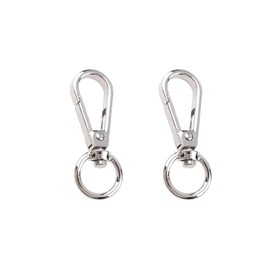 [ShaYuLaLa] Metal Keychain, Stainless Steel Keychain, Hanger, Keychain, Carabiner, Stylish, Keychain, Metal Fittings, Set of 2 - Stainless Steel Carabiner, Small Hooks, Metal Fittings, Keychain, Ring,