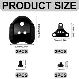 Fleymu Bicycle Cleats Adapter, Compatible with Shimano SPD Plate Adapter SM-SH41, Metallic Bicycle Pedal Adapter for Road Bike MTB Pedals 3 Hole Plates Bicycle Pedal Adapter Cleats Converter