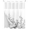 Tititex No Hooks Snap in Liner Grey Eucalyptus Leaves Shower