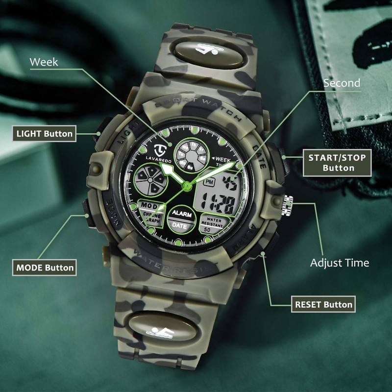 Watch Kid's Watches Boys Analog Digital Quartz Sport Electronic Military