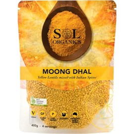 Sol Organics Organic Moong Dhal Yellow Lentil Dhal Mix 400 g, 400 g