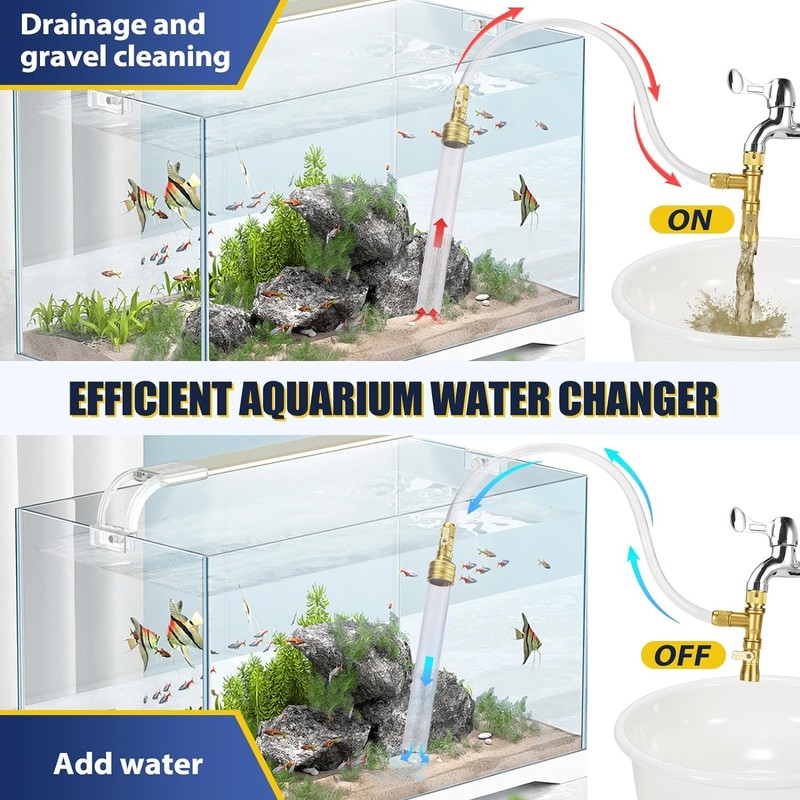 GADFISH Gravel Vacuum for Aquarium Water Changer Fish Tank Cleaning