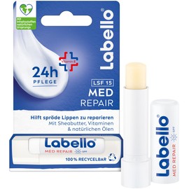 Labello Med Repair Lip Balm, Mineral Oil-Free Lip Care with SPF 15 and Vitamin E for Brittle Lips, Lip Balm with Shea Butter and Natural Oils (4.8 g)