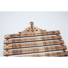 Handcrafted ‘The Lord Is My Shepherd’ Plaque (16.5 Inch) NIV ‘Psalm 23’, Wall Hanging Art Décor With Engraving on Wooden Blocks, from the City of Truth, Jerusalem