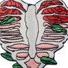 Anatomy Heart Shape Skeleton with Leaves Applique Embroidered Badge Iron