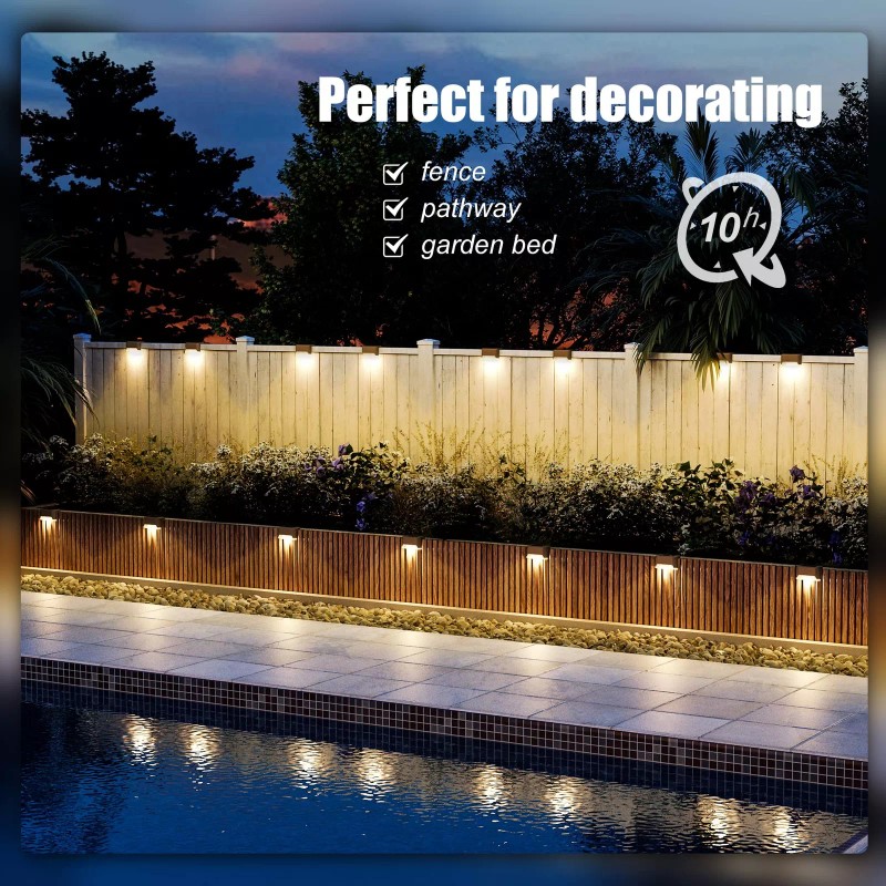 SOLPEX Solar Powered Deck Lights 16 Warm White LED Lights