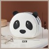 Cute Panda Genuine Leather Coin Case with Keychain Women Double
