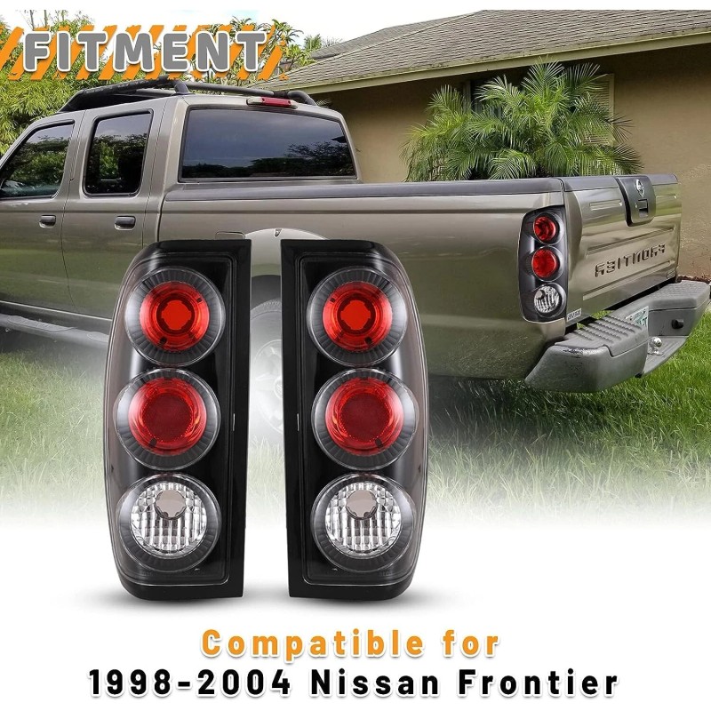 Wolfx Tail Lights Clear for 1998-04 Nissan Frontier Pickup Rear