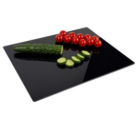 Tempered Glass Cutting Board for Kitchen, Black Cutting Board for Countertop, Dishwasher Safe, Scratch Resistant, Heat Resistant, Shatter Resistant (16"x12")