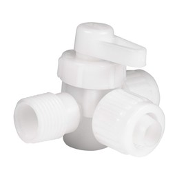 RecPro RV Plumbing Hardware | 06912 | 1/2" Compression to 1/2" Male 3-Way Directional Bypass Shutoff Valve | Pex Pipe/Tubing Fittings (1 Fitting)