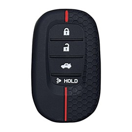 Key Fob Cover for HRV CRV: 4 Buttons Silicone Remote Case Protector Fit for Honda Civic CRV CRV Hybrid HRV 2022 2023 2024 KR5TP4 Black