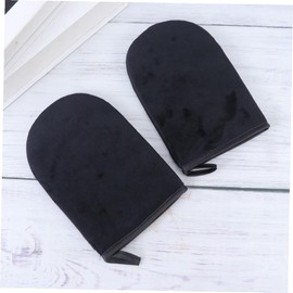 2 piezas Guantes Aplicadores Autobronceadores Negro Para Aplicar Crema Uniforme Manos Protegidas Sin Pelusa