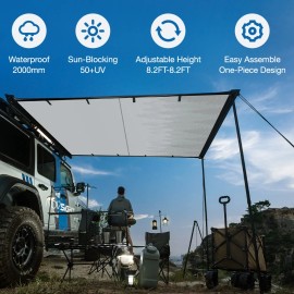 NOVSIGHT 6.6ft x 8.2ft Car Side Awning Rooftop Tent Portable Outdoor Camping Hiking Tent