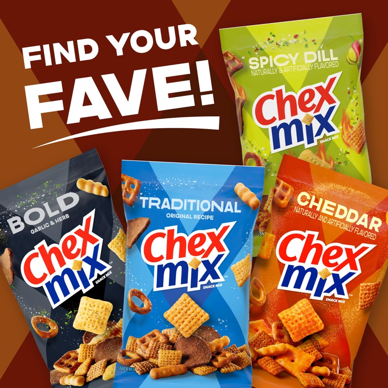 Chex Mix Snack Mix, Honey BBQ, Snack Bag, Snacks, 8