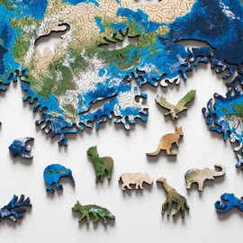 Earth Infinity Wood-Art Mind Exercise Challenge for Adults, No Fixed Shape, Endlessly Reconfigurable, 441 Pieces