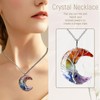 Kotkiddy Crystal Necklace, Tree Life Wire Wrapped Crescent Moon Necklace,