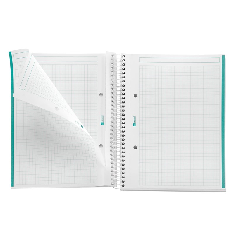 Miquelrius 46563 Notebook A5 100 Grid 90 g Messages Turquoise