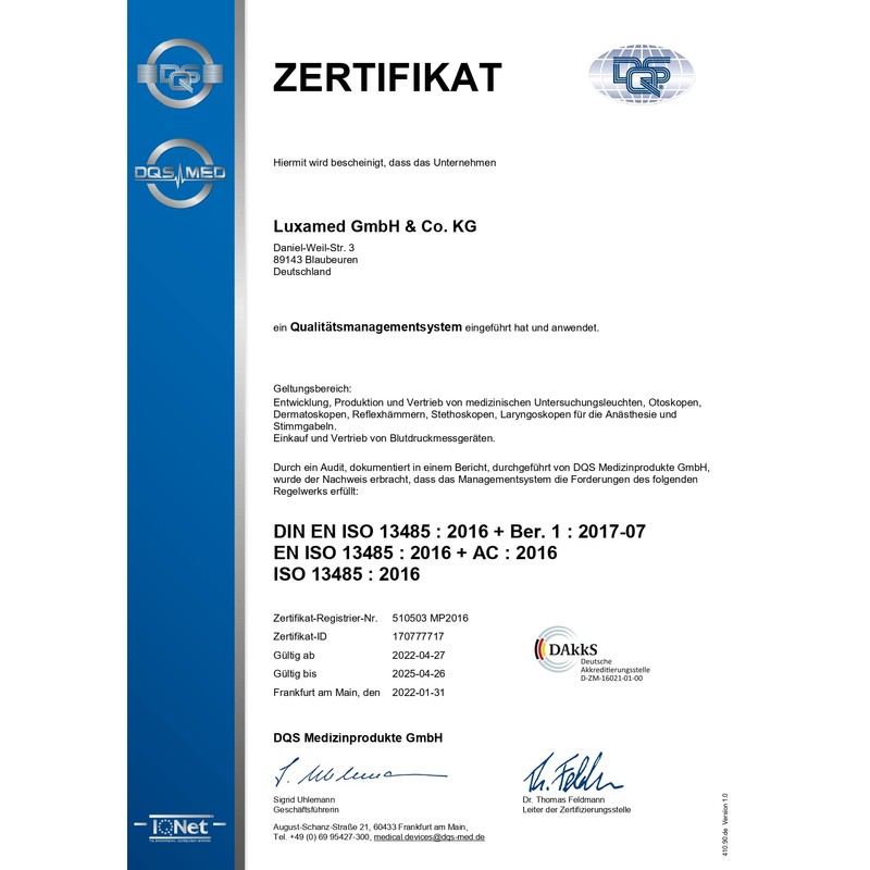 Luxamed Stethoscop Stethoskop Flachkopf LuxaScope Sonus Flat Flex, Alu latexfrei,