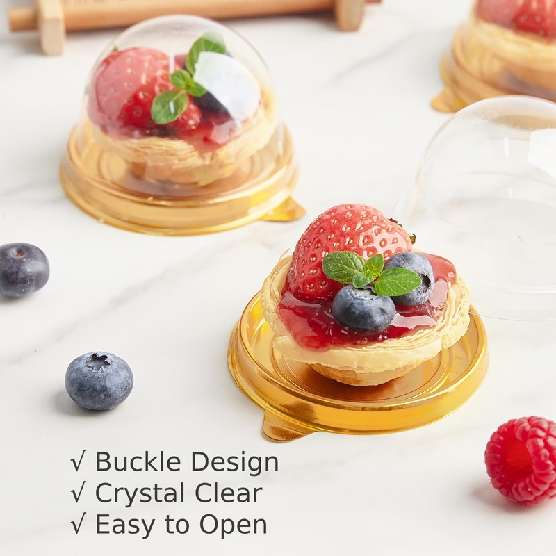 Zezzxu Zezzxu 50 Pack Mini Bundt Cake Containers, Clear Plastic
