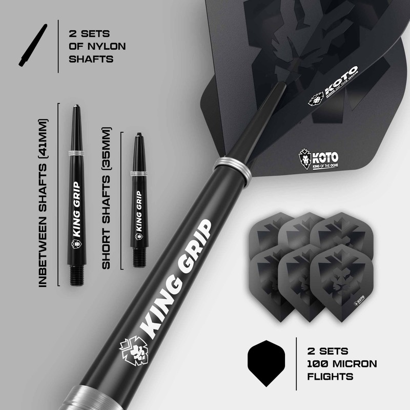 KOTO - Kingmax, 90% Tungsten, 25G, Silver, Steel Tip Darts