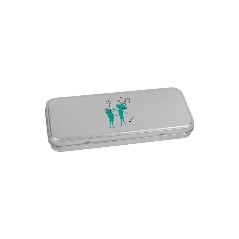 'Frog's Dancing the Night Away' Metal Hinged Stationery Tin/Storage Box