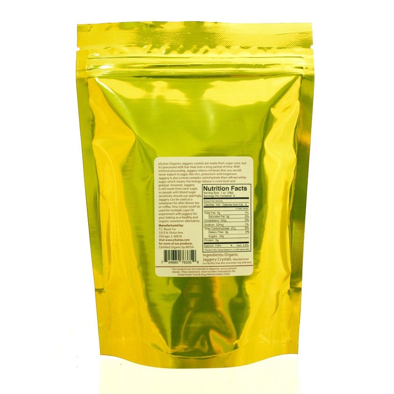 eSutras Organics Raw Whole Cane Jaggery Cubes , 8 Ounce,