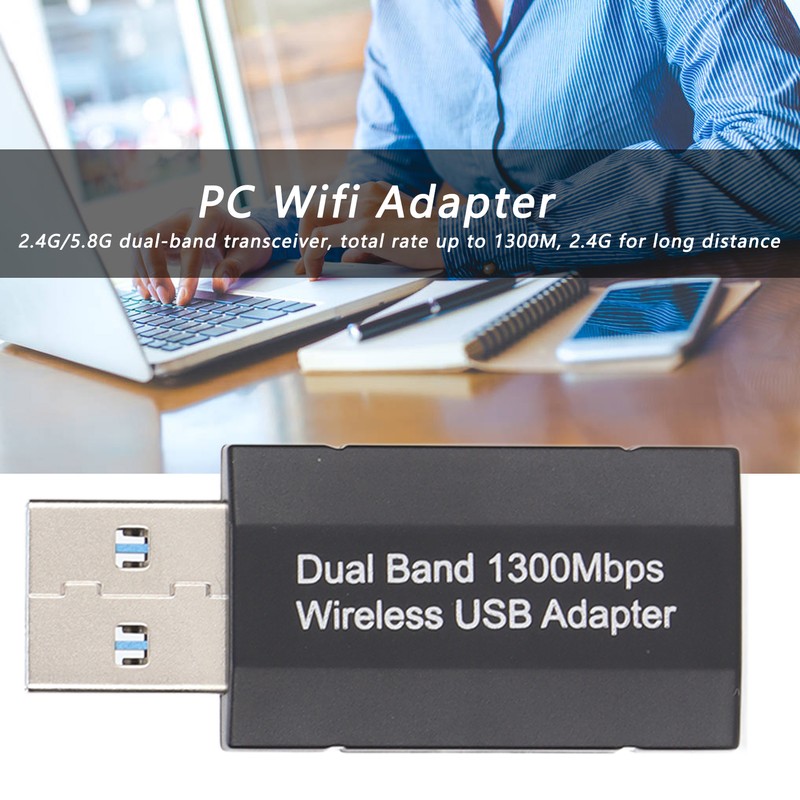 Wireless USB Adapter Built in Gain Antenna 1300M Dual Band