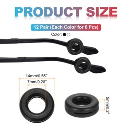 PATIKIL Glasses Ear Grips 12 Pair Anti Slip Eyeglass Ear Hooks Holder Eyeglass Slip Preventer Sunglasses Accessories Replacement for Men Women, Black/White