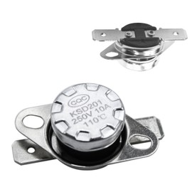 HOLEPU KSD201 110-0 JES1657SMSS Microwave Thermostat Thermal Fuse for GE, Normally Closed Temperature Control Switch for Microwave Oven