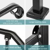 LMRSTOO Black Outdoor Handrails - Heavy Duty Double Post Railing