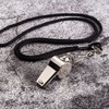 Jaimela Stainless Steel Whistle, Whistle with Removable Buckle Lanyard, Crisp