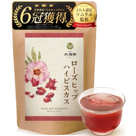 Tea no Daifukuen Rose Hip Hibiscus Additive-Free Tea Bag, Rose Hip Tea Hibiscus Tea, 25 Packets (Rose Hip, Hibiscus, 0.1 oz (3 g) x 25) Choose from Healthy Tea