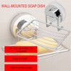 Suction Cup Soap Dish Holder, No Drilling Removable Stainless Steel
