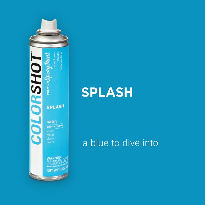COLORSHOT Satin Spray Paint Splash (Medium Blue) 10 oz. 4