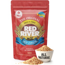 Red River Cereal - Cracked Wheat Hot Cereal (2lbs / 908g) Made in Canada at Arva Flour Mills - All Natural, No-Additives (1-Pack) - High in Fiber