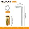 sourcing map 50 Pcs Threaded Insert for Wood, 1/4" -