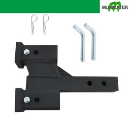 munirater Replacement for Trailer Dual Hitch Extender Adapter with 2-inch and 4-inch Rise Drop 2-inch Receiver 2-inch Solid Shank 10000lbs Capacity
