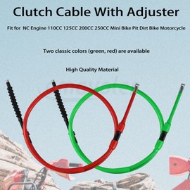 Amavoler Clutch Cable With Adjuster Aftermarket Replacement Parts Compatible for NC Engine 110CC 125CC 200CC 250CC Mini Bike Pit Dirt Bike Motorcycle. (Red)