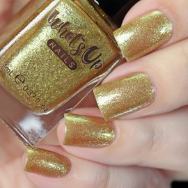 Whats Up Nails - Sun Nail Polish Gold Chrome Foil with Duochrome Shimmer Lacquer VarnishMade in USA 21 free Cruelty Free Vegan Clean