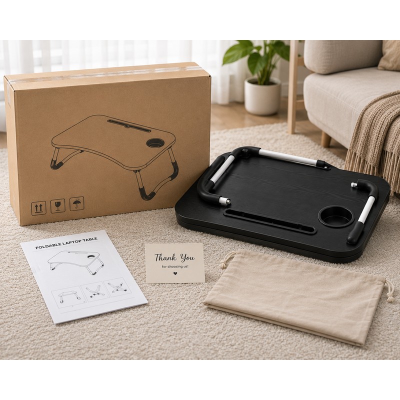 Portable Folding Laptop Desk Bed Tray Table with Foldable Legs