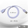 NSGWKZD 10-Pack White USB Extension Cord, Male to Female, 3.3