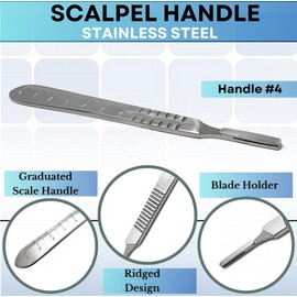 1 STAINLESS STEEL SCALPEL KNIFE HANDLE #4 WITH 20 STERILE SURGICAL BLADES #23 (HTI BRAND)