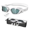 Whale Swim Goggles S1 Nano-coated long-lasting anti-fog HD swimming goggles for men and women+Swim Cap (bright silver)